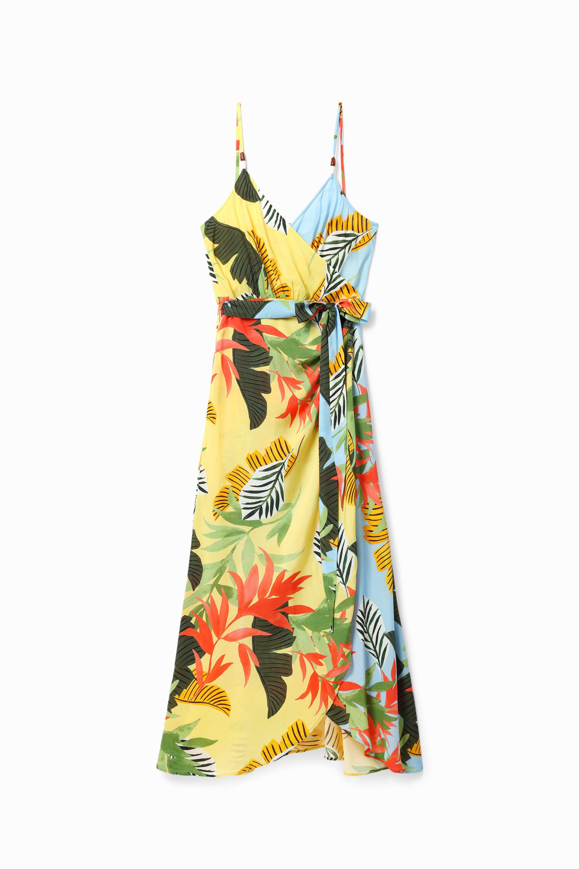 Vestido midi cruzado tropical Desigual