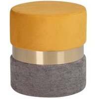 Puff Velvet Amarillo Gris 40x40x44 Cm