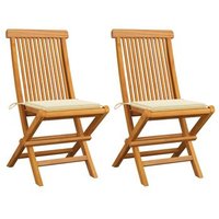 Sillas de Jardín Vidaxl de Madera Teca con Cojines (2 Unidades)
