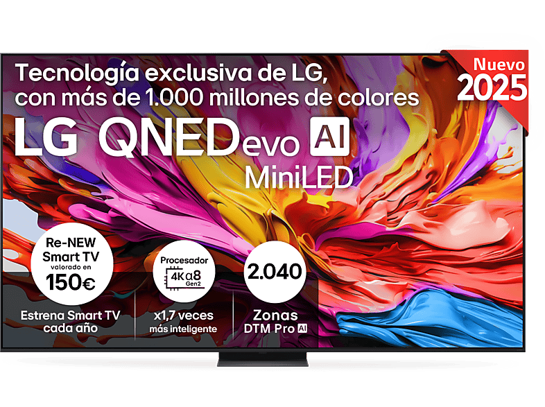 TV QNED 100" LG 100QNED86A6 UHD 4K con Procesador Inteligente α8 AI Processor 4K Gen2