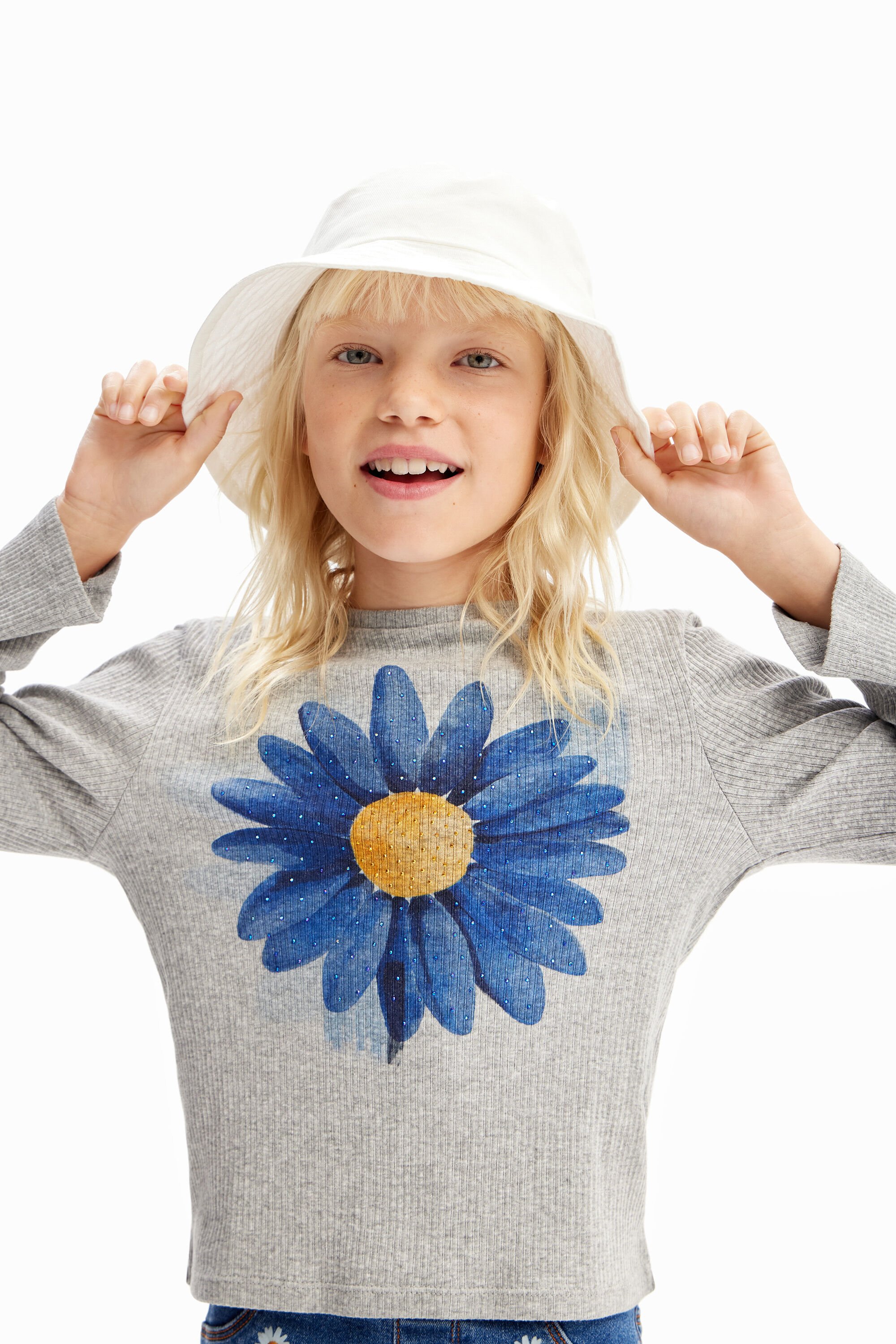 Camiseta Desigual con Ilustración de Flor para Hombre