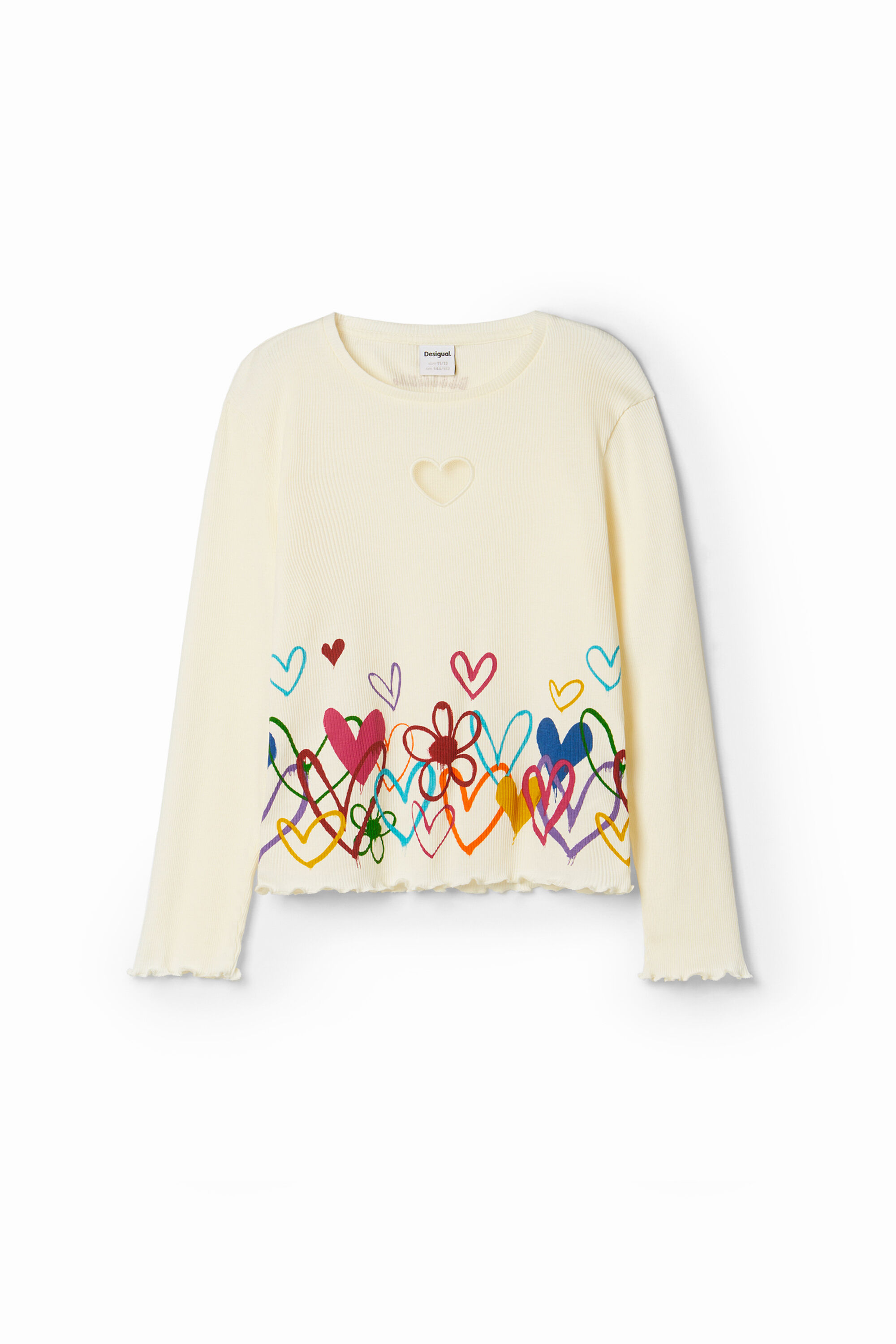 Desigual Camiseta con Cortefiltro de Corazones para Hombre