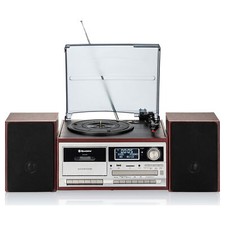 Tocadiscos con Radio DAB/DAB+/FM, Reproductor CD, Cassette y Bluetooth