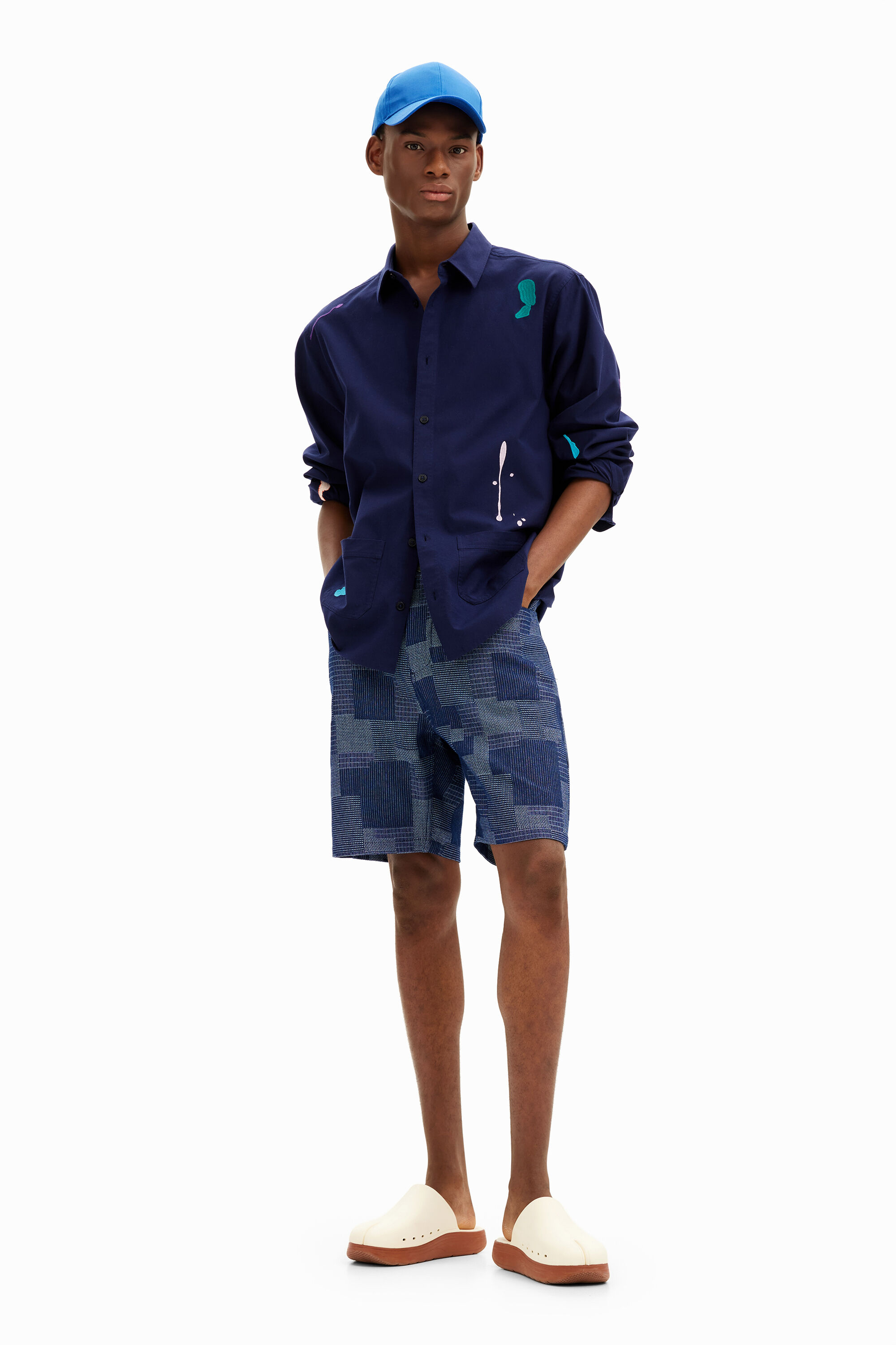 Desigual Pantalones Cortos Patch Denim Hombre