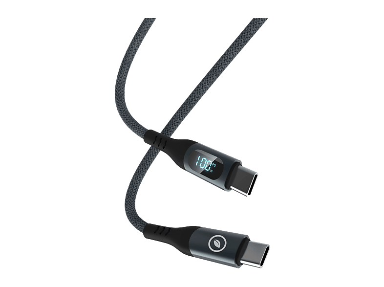 Cable Muvit MCUSC0054 USB-C a USB-C 1.2m 100W con Pantalla LCD