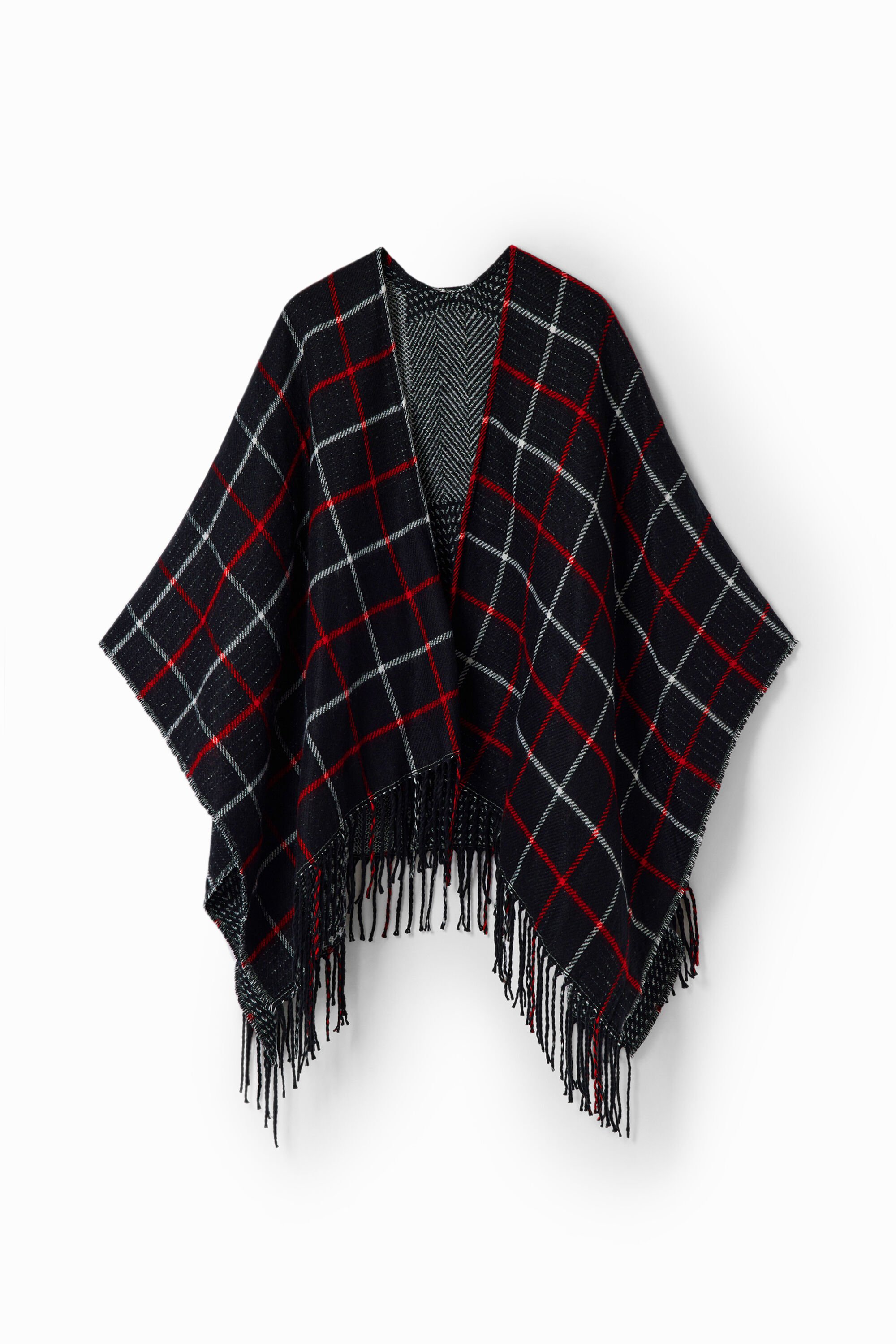 Poncho Reversible Cuadros Desigual