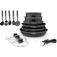 Batería de Cocina Extraíble 15 Piezas (16-20-22-24-26 cm)