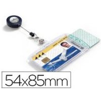 Identificador con cordón extensible, doble uso vertical/horizontal