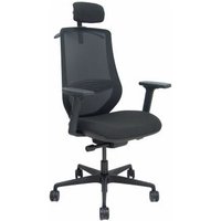 Silla Mardos Traslack Malla Negra Bali Negro Brazo 2D Cabecero y Perchero