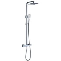 Columna de Ducha Termostática Cuadrada Latón 80-120 cm Cromo