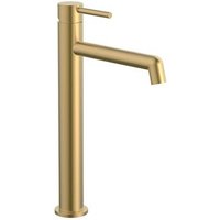 Grifo de Lavabo Monomando Oso Alto Latón Dorado Cepillado