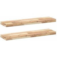 Estanterías flotantes de madera de acacia de 80x20x4 cm (2 unidades)