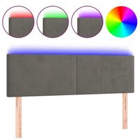 Cabecero con LED de terciopelo 144x5x78/88 cm