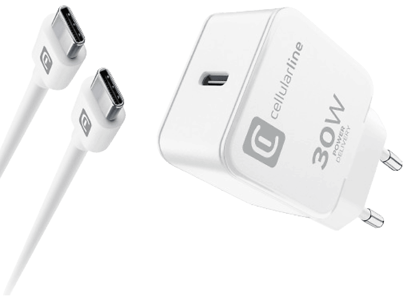Cargador Cellularline ACHIPHKITC2CPD30WW USB-C 30W