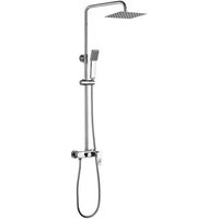 Columna de Ducha Monomando Cuadrada/Redonda 83-126 cm Latón Cromo
