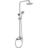Columna de Ducha Monomando Redonda Latón 80-120 Cm Cromo