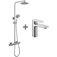 Pack Termostático Astro Columna y Grifo Cromo