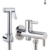 Grifo de WC Hidroescobilla Redonda Latón Cromo Brillo