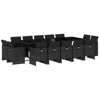 Set Comedor de Jardín Vidaxl 15 Piezas Ratán Sintético