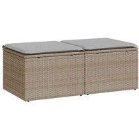 Set de Sofás de Jardín de Ratán Sintético y Acacia, 2 Piezas