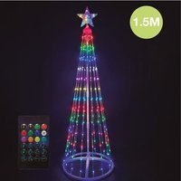 Árbol de Navidad LED Inteligente Kiondo 1.5m, 24 Funciones RGB, IP44