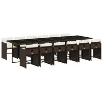 Set Comedor de Jardín 13 Piezas Ratán Sintético