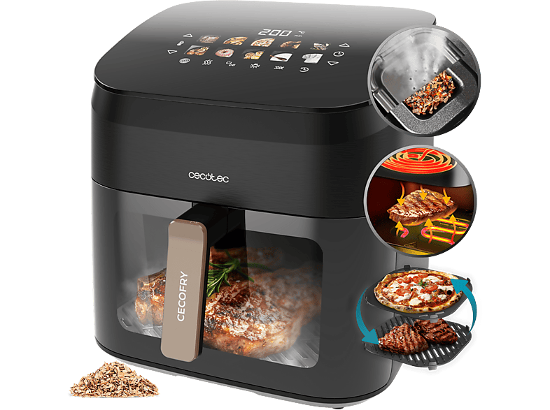 Freidora de aire Cecotec Cecofry&Grill Smokin’ 8500 con ahumador 8.5L 2200W