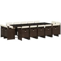 Comedor de Jardín de Ratán Sintético de 15 Piezas