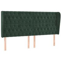 Cabecero De Terciopelo Verde Oscuro 183x23x118/128cm Cabecero De Terciopelo Verde Oscuro 183x23x118/128cm