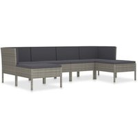 Set de Muebles de Jardín 6 Piezas de Ratán Sintético