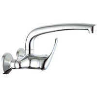 Llave de fregadero de latón de 15 cm con acabado cromado brillante
