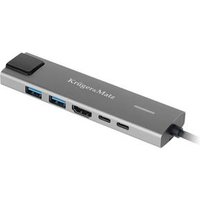 Adaptador USB-C a HDMI, USB 3.0, USB-C, RJ45