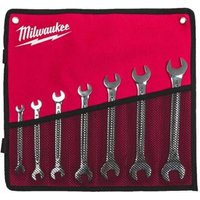 Juego de llaves de cara plana Milwaukee de doble cara, 7 piezas