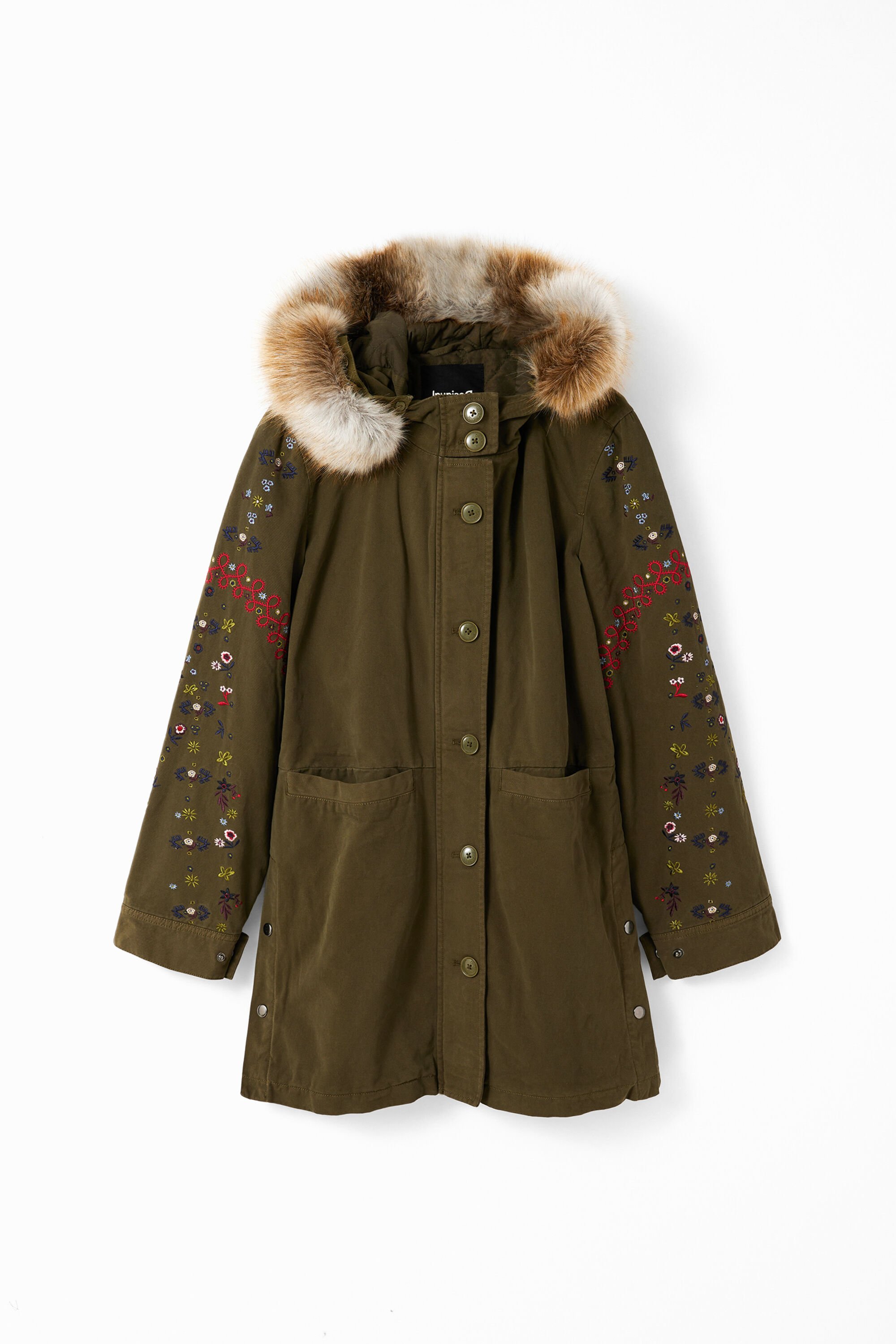 Parka Desigual con Capucha y Bordados