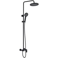 Columna de Ducha Monomando Redonda Dak 96-136 cm Latón Negro Mate