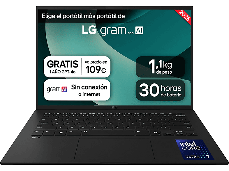 Portátil LG 14"/17" Ultra 7-255H 16GB RAM 1TB SSD