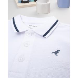 Polo blanco de niño con cuello Peter Pan