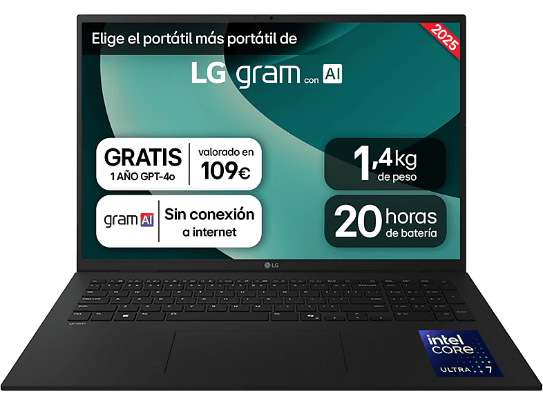Portátil LG 17ZD90T-G.AX78B 17" WQXGA Intel Core Ultra 7 16 GB RAM 1 TB SSD