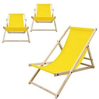 Pack de 2 Sillas de Playa Plegables de Madera