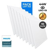 Pack 8 Paneles LED Slim 60x60 44W UGR19