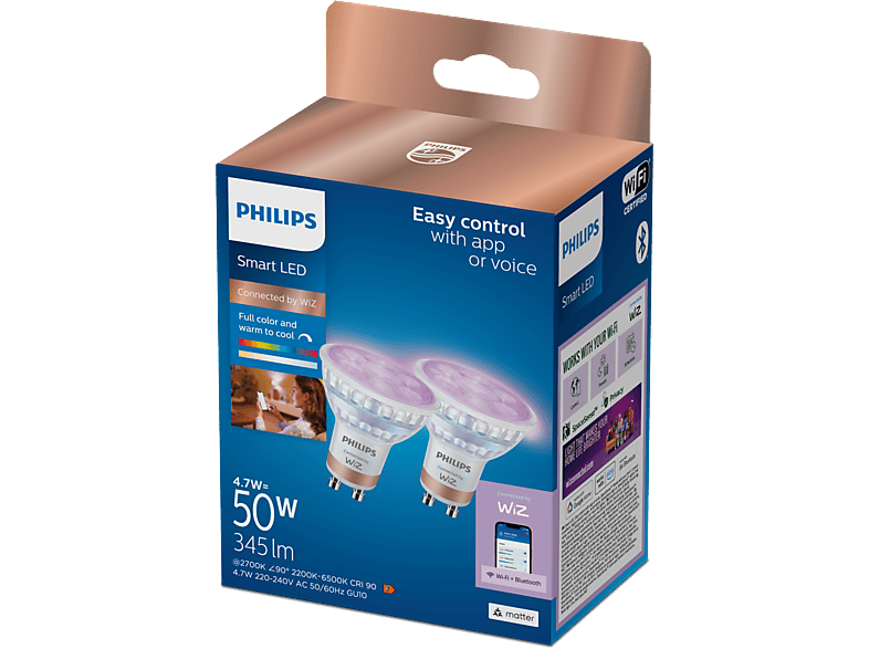Philips Bombilla Inteligente GU10 Pack 2
