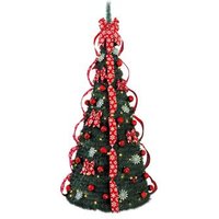 Árbol de Navidad Plegable Decorado con Luces 1,5m