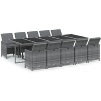 Set Comedor de Jardín Vidaxl 11 Piezas Ratán Sintético