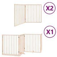 Puerta Plegable para Perros Vidaxl 8 Paneles Madera Álamo 640 cm