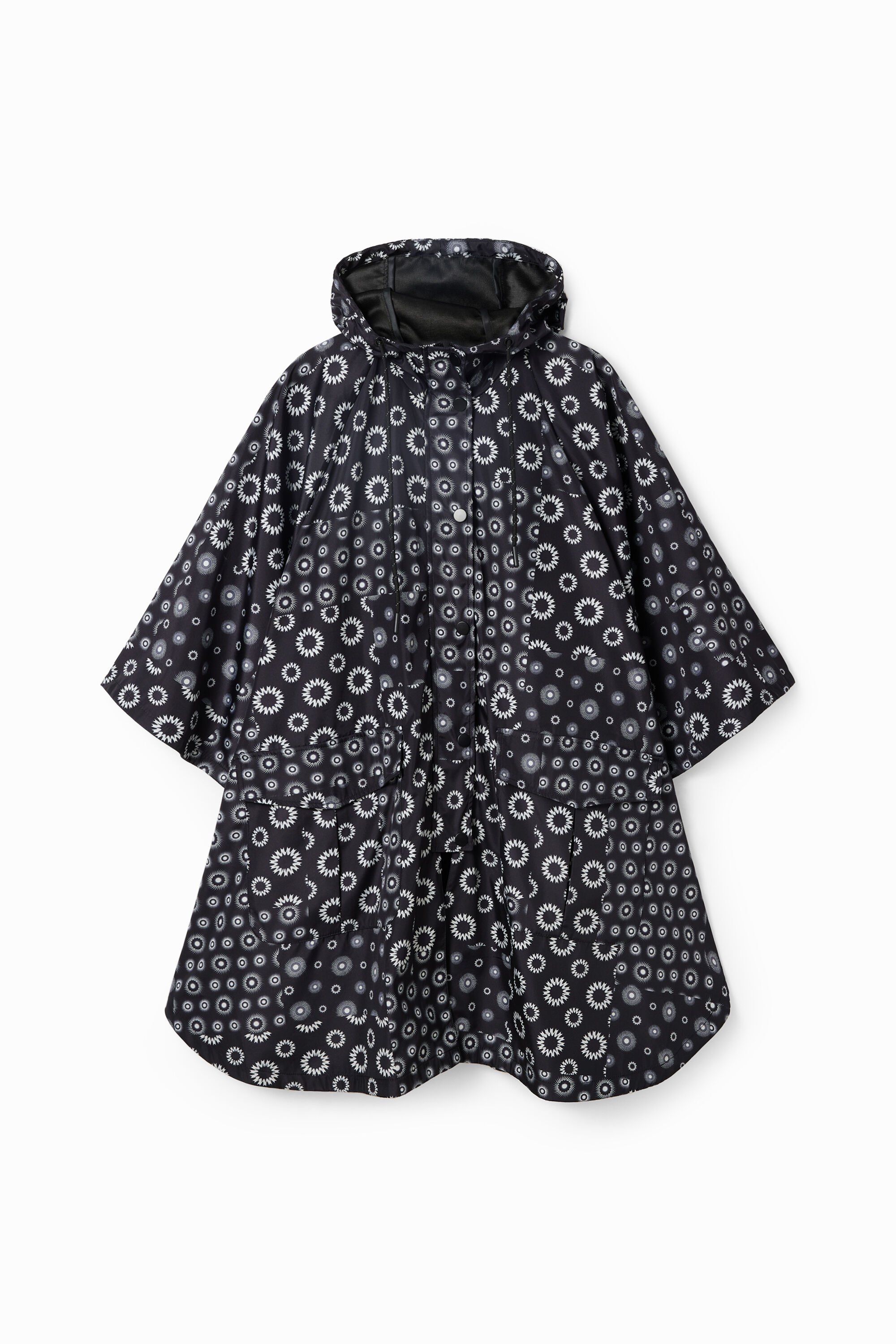 Chubasquero Desigual con Capucha Geométrico para Hombre