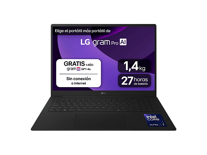 Portátil LG 16" WQXGA Intel Core Ultra 7-255H 32 GB RAM 2 TB SSD GeForce RTX 5050