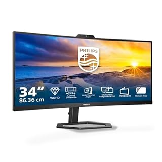 Monitor Curvo Philips 34E1C5600AM de 34 Pulgadas WQHD 1440p 100Hz USB-C