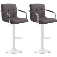 Juego de 2 Taburetes Lucy V2 Tela Gris Oscuro 2x (46x54x91 cm)