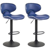 Set de 2 Taburetes Las Vegas Simil Cuero Azul