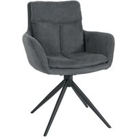 Silla de Comedor Vilas Tela Metal Gris Oscuro 65x60x88 Cm
